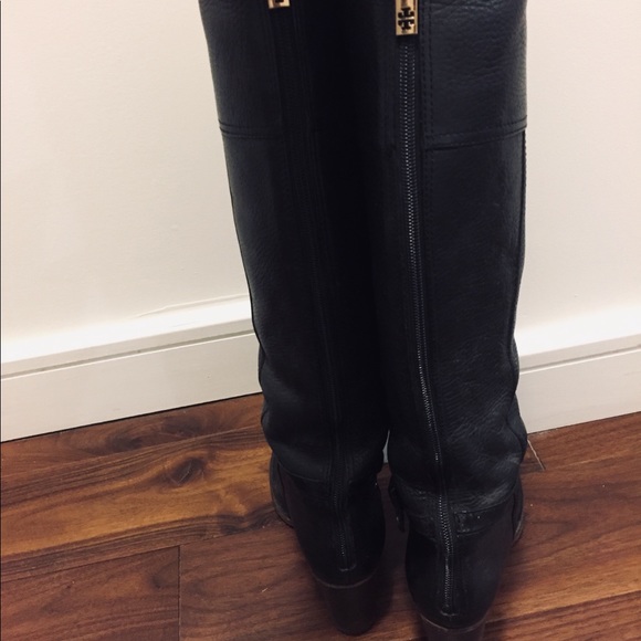 Tory Burch “Jenna” Black Leather Knee High Boots - Picture 3 of 8